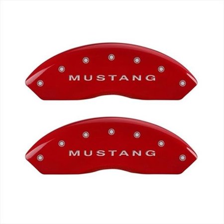 MGP CALIPER COVERS MGP Caliper Covers 10197SMG2RD Mustang Red Caliper Covers - Engraved Front & Rear; Set of 4 10197SMG2RD
